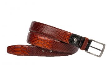 Floris van Bommel 75188/11 cognac snake riem