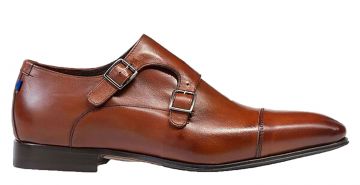 Floris van Bommel Gilli 04.00 SFM-30015-24-01 G1/2 cognac leer gespschoen.